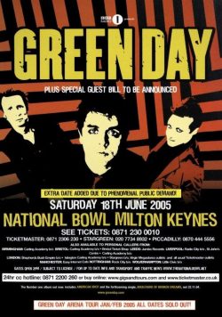 GREEN DAY Milton Keynes Bowl 2005 Poster