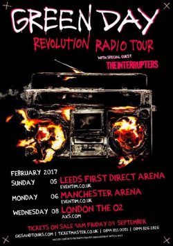 GREEN DAY Revolution Radio 2017 UK Tour Poster