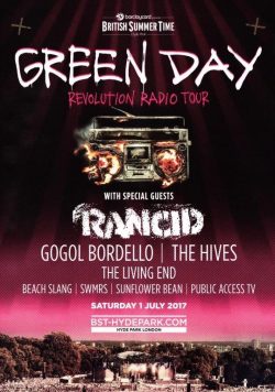 GREEN DAY British Summer Time London Hyde Park 2017 Poster