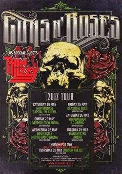 GUNS N ROSES Chinese Democracy 2012 UK Tour Poster