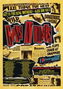 GUNS N ROSES Get In The Ring 1993 Tour Milton Keynes Bowl Poster