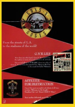GUNS N ROSES Appetite For Destruction Poster Print