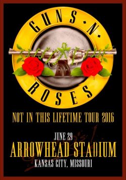 GUNS N ROSES Arrowhead Stadium Kansas City - June 29 2016 Poster Print