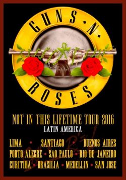 GUNS N ROSES Latin America 2016 Tour Poster Print