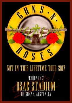 GUNS N ROSES QSAC Stadium - Feb 7 2017 Poster Print