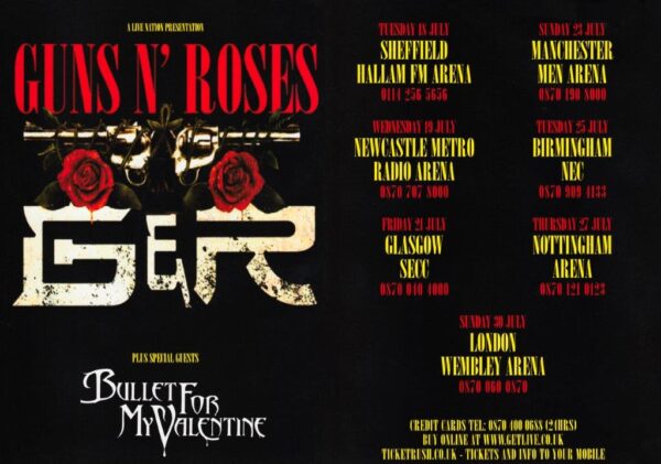 GUNS N ROSES Chinese Democracy 2006 UK Tour Poster Print
