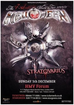 HELLOWEEN 7 Sinners 2010/11 World Tour Poster