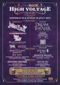 HIGH VOLTAGE FESTIVAL 2011 Judas Priest Dream Theater Poster