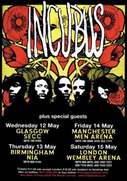 INCUBUS A Crow Left Of The Murder 2004 UK Tour Poster