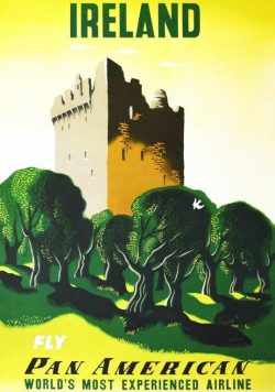 IRELAND - Fly By Pan Am - Vintage Travel Poster Print