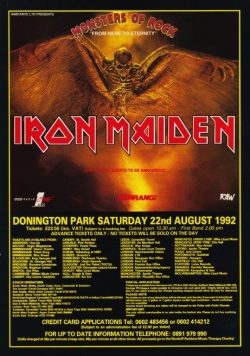 IRON MAIDEN Monsters Of Rock 1992 Poster Print