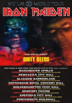 IRON MAIDEN Virtual XI 1998 UK Tour Poster