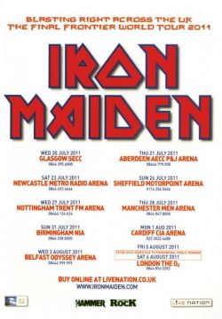 IRON MAIDEN The Final Frontier 2011 UK Tour Poster Print