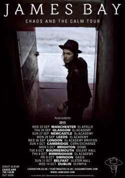 JAMES BAY Chaos & The Calm September/October 2015 UK Tour Poster Print