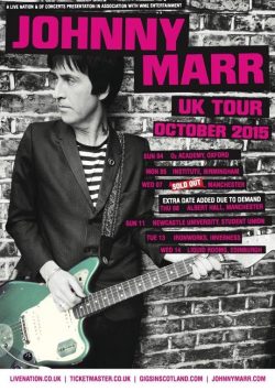 JOHNNY MARR Adrenalin Baby 2015 UK Tour Poster