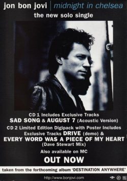 JON BON JOVI Midnight In Chelsea Poster Print