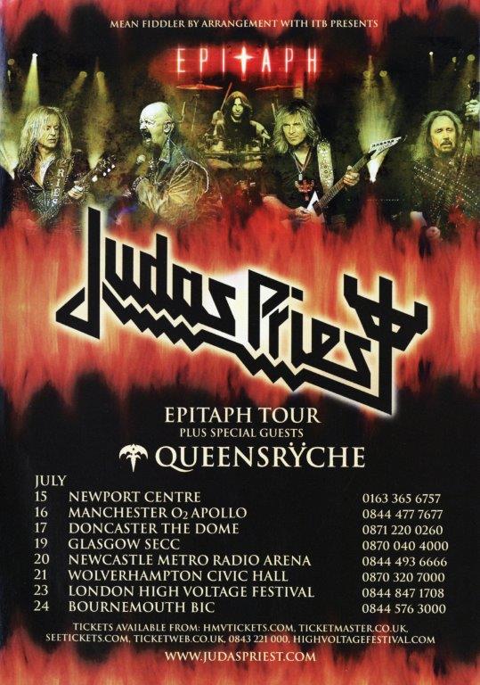 JUDAS PRIEST Epitaph 2011 UK Tour Poster