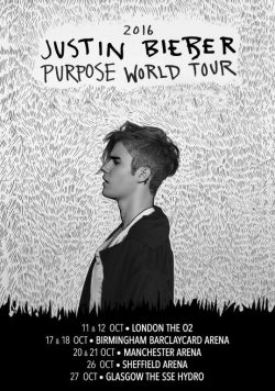 JUSTIN BIEBER Purpose October 2016 UK Tour Poster Print
