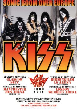 KISS Sonic Boom Over Europe 2010 Tour Poster