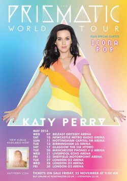 KATY PERRY The Prismatic 2014 UK Tour Poster Print