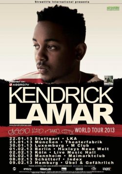 KENDRICK LAMAR Good Kid M.A.A.D City 2013 World Tour Poster Print