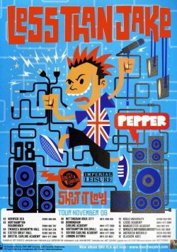 LESS THAN JAKE Shout Loud 2008 UK Tour Poster Print