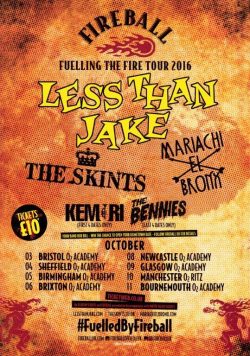 LESS THAN JAKE Fuelling The Fire 2016 UK Tour Poster Print