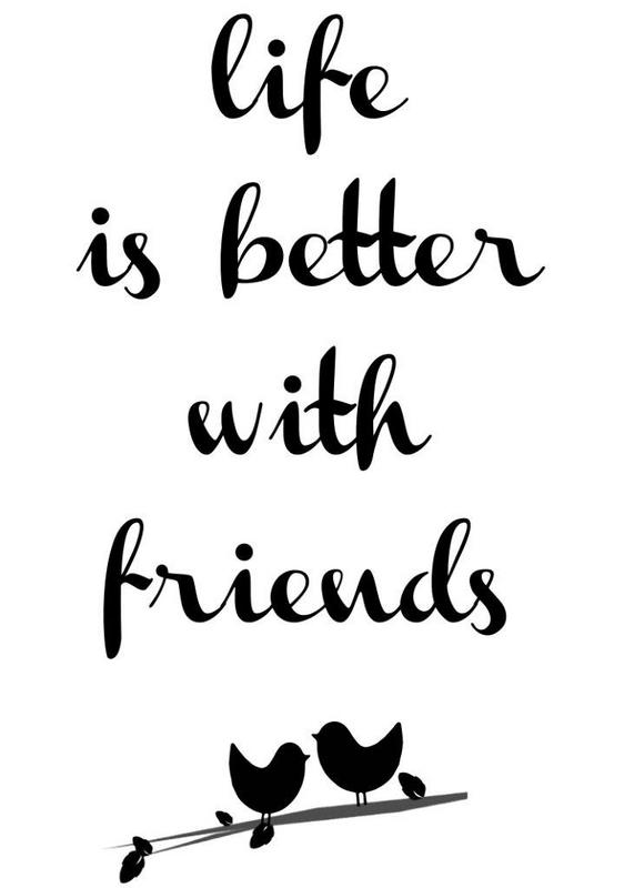 LIFE IS BETTER WITH FRIENDS Quote With Two Birds Poster - prints4u