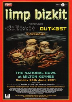 LIMP BIZKIT Anger Management Tour 2001 Milton Keynes Bowl Poster Print