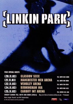LINKIN PARK Meteora 2003 UK Tour Poster