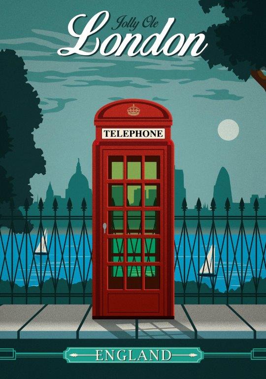 Illustration London - Vintage Travel Poster