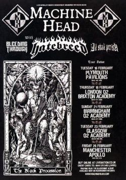 MACHINE HEAD The Blackening 2007 UK Tour Poster