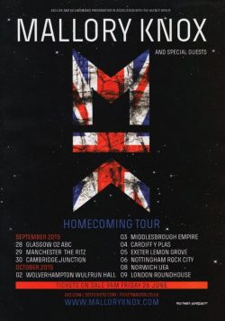 MALLORY KNOX Homecoming 2015 UK Tour Poster Print