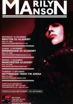 MARILYN MANSON The High End Of Low 2009 UK Tour Poster Print