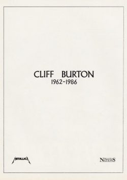 METALLICA Cliff Burton 1962-1986 Poster Print