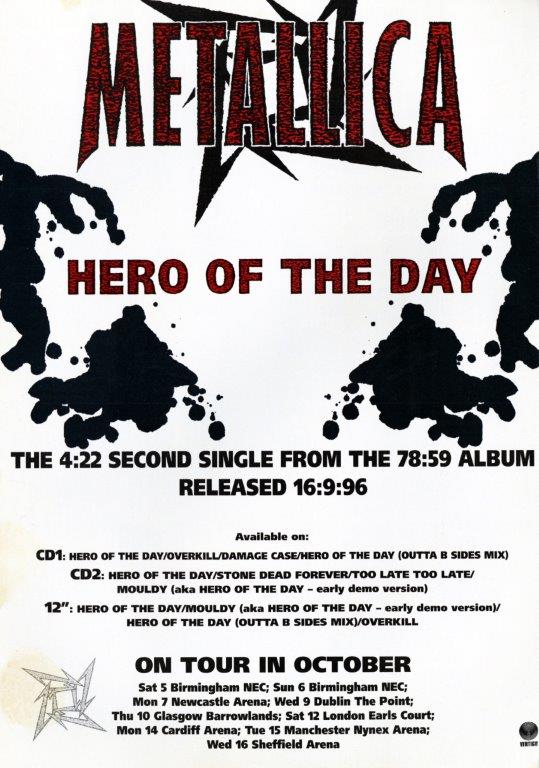 METALLICA Hero Of The Day Poster prints4u METALLICA Hero Of The Day Poster prints4u