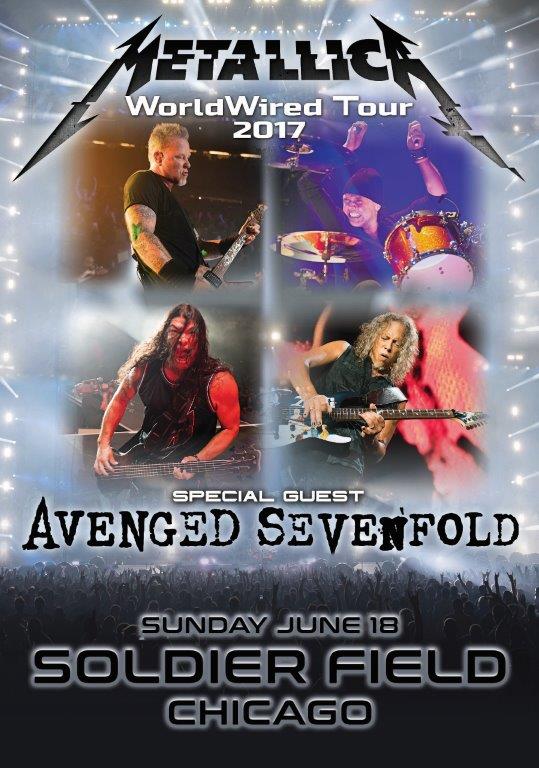 METALLICA WorldWired Tour Soldier Field Chicago June 2017 Poster