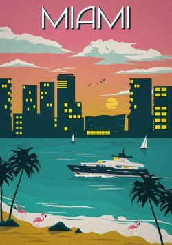 MIAMI Vintage Travel Poster Print
