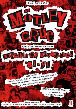 MOTLEY CRUE Decade Of Decadence Poster Print