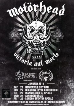 MOTORHEAD Bad Magic 2016 UK Tour Poster