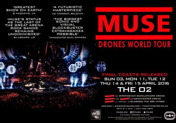MUSE Drones 2016 UK/World Arena Tour Poster
