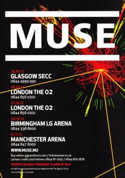 MUSE The 2nd Law 2012 UK Tour Poster Print