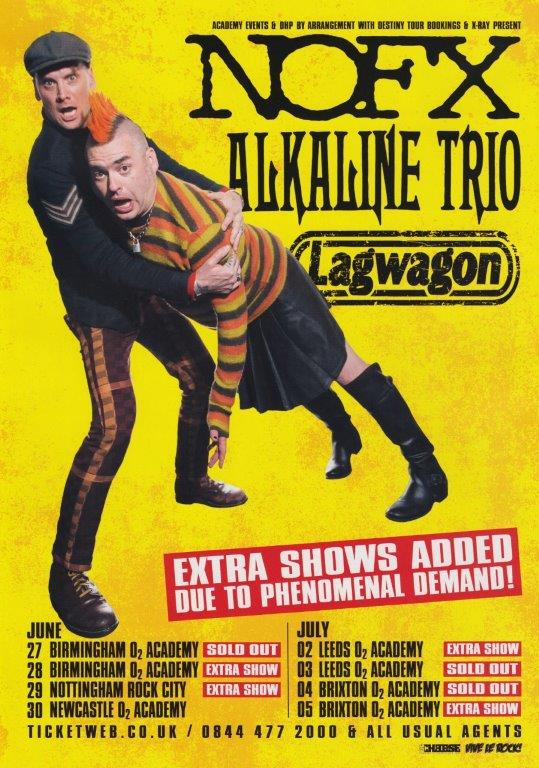 NOFX ALKALINE TRIO Summer 2015 UK Tour Poster Print prints4u