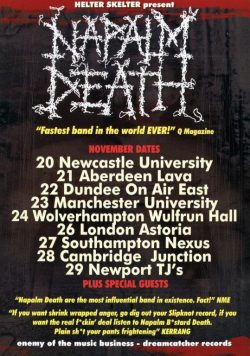 NAPALM DEATH Enemy of the Music Business 2000 UK Tour Poster Print