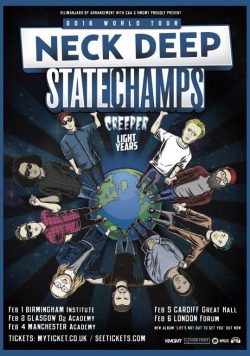 NECK DEEP - STATE CHAMPS Co-headlining 2016 World Tour Poster Print