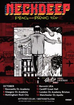 NECK DEEP The Peace & The Panic 2017 UK Tour Poster