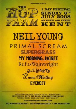 NEIL YOUNG The Hop Farm Festival 2008 Poster Print