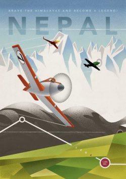 NEPAL Vintage Travel Poster Print