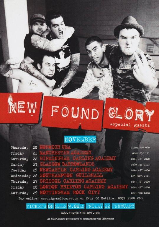 NEW FOUND GLORY Coming Home 2008 UK Tour Poster Print prints4u