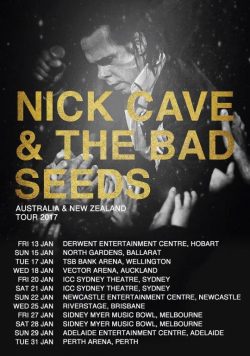 NICK CAVE & THE BAD SEEDS Australia New Zealand 2017 Tour Poster Print